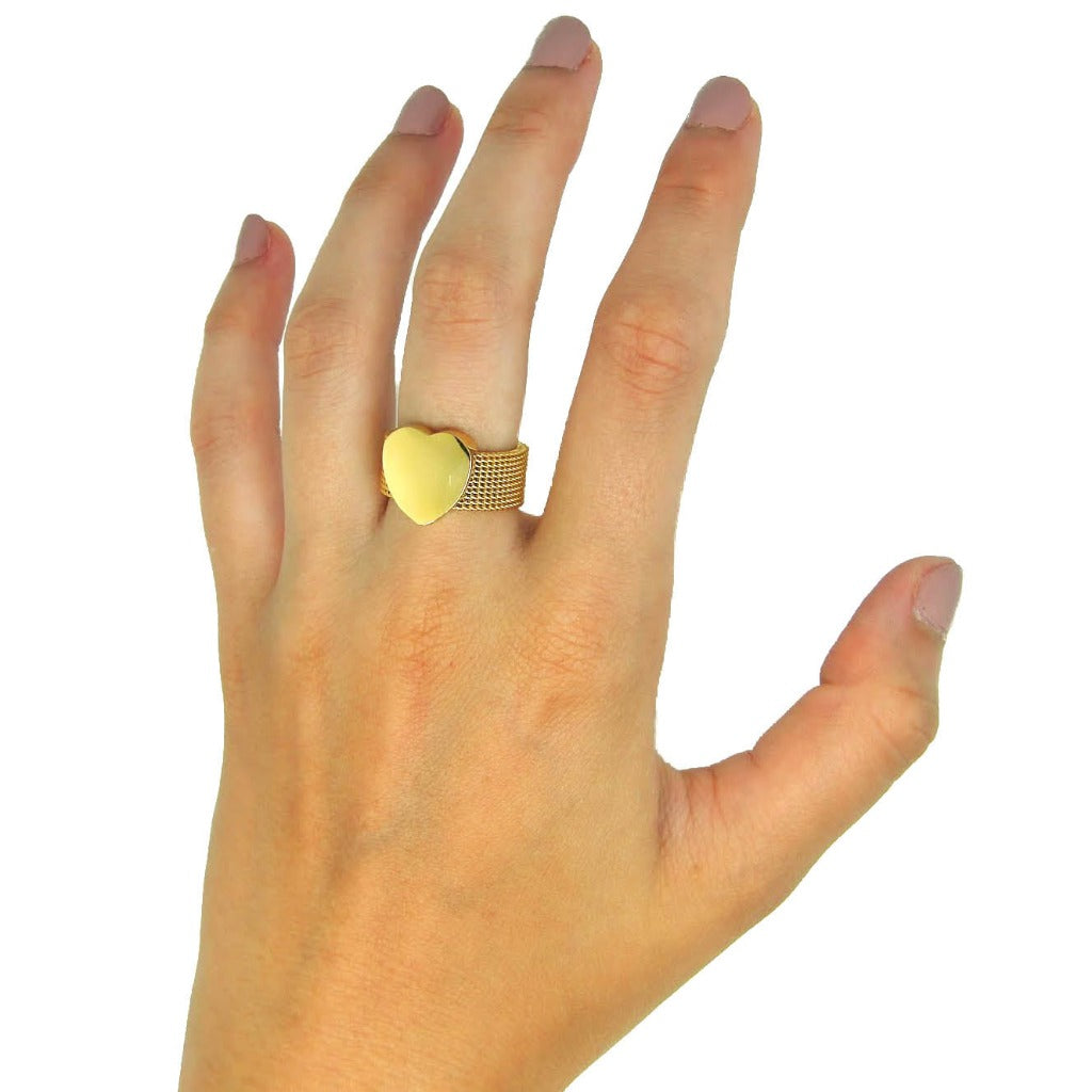 Anillo Corazón Dorado